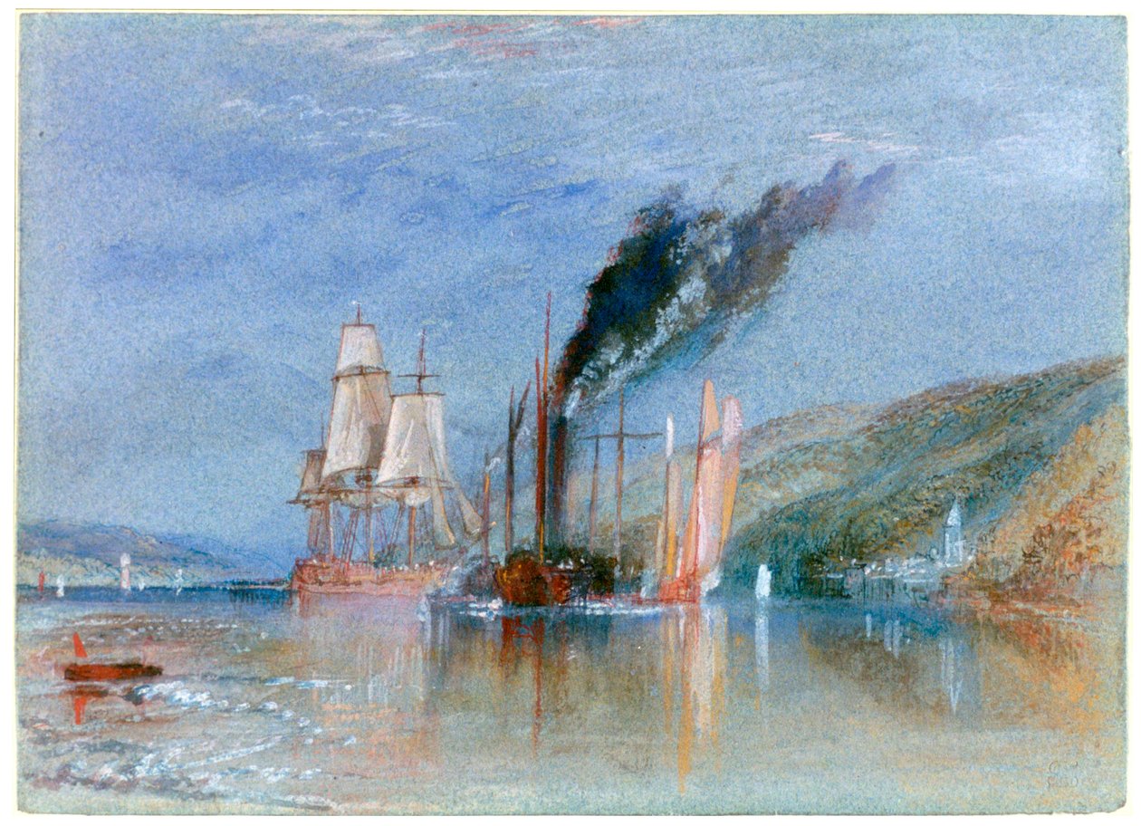 Mellem Quillebeuf og Villequier, c1832 af Joseph Mallord William Turner
