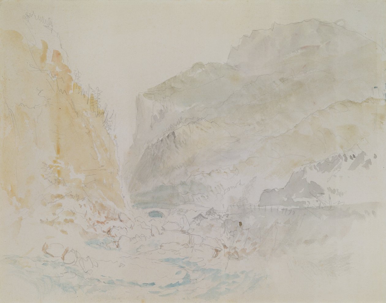 Blue Stream, St. Gothard (akvarel på papir) af Joseph Mallord William Turner