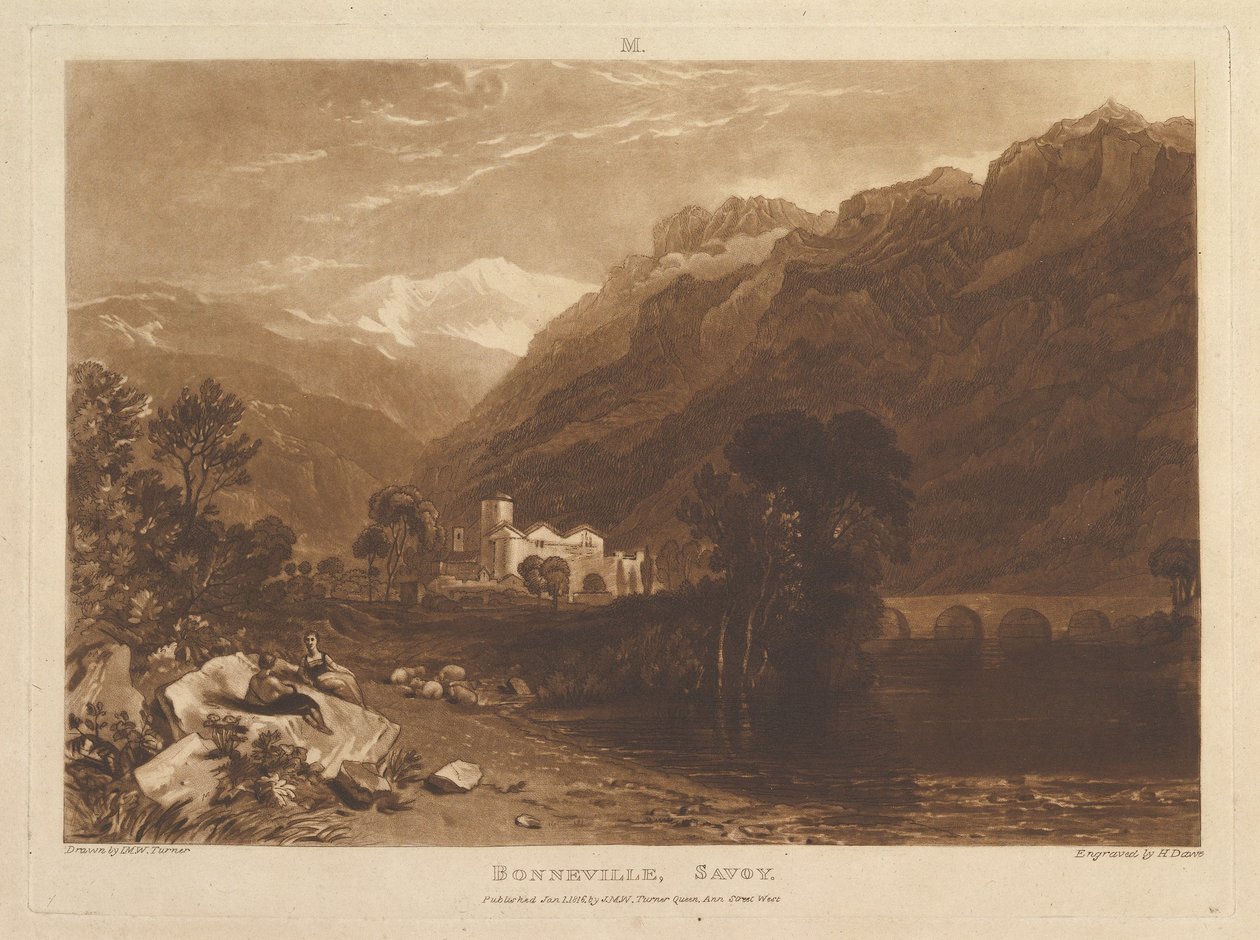 Bonneville, Savoy Liber Studiorum, del XIII, plade 64, 1. januar 1819. af Joseph Mallord William Turner