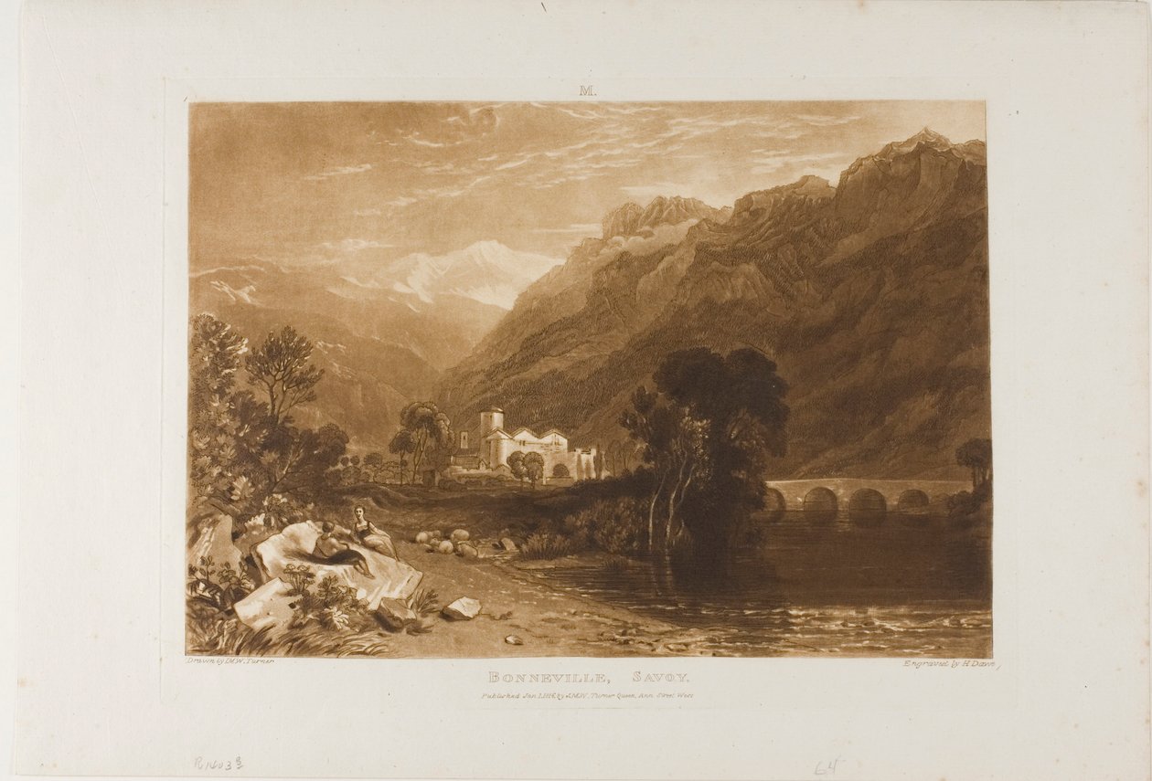 Bonneville, tallerken 64 fra Liber Studiorum af Joseph Mallord William Turner