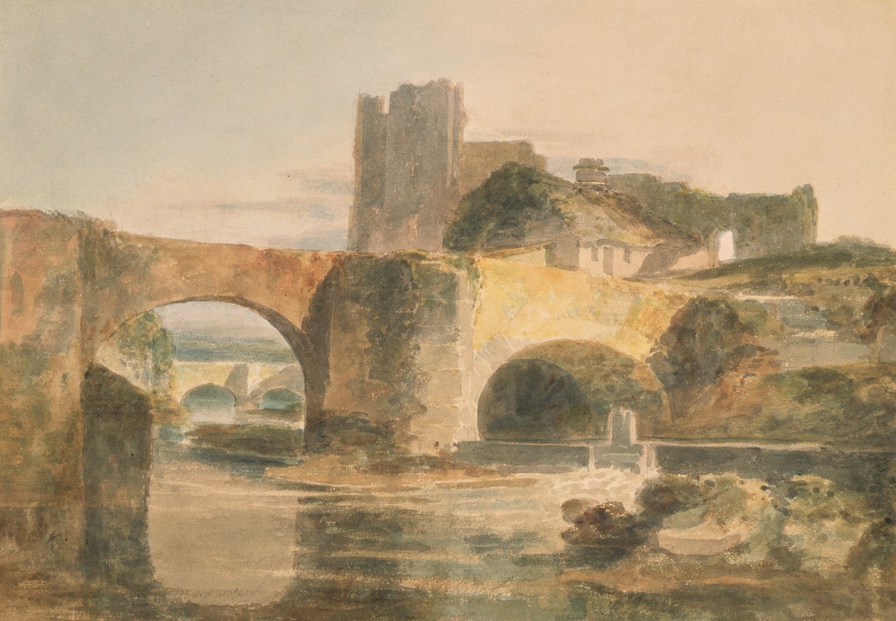 Breconin silta ja linna, n. 1795 (akvarelli paperille) af Joseph Mallord William Turner