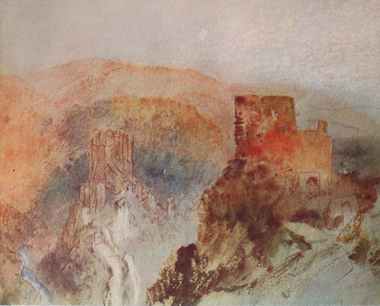Burg Eltz og Trutz Eltz fra Norden, 1840 af Joseph Mallord William Turner