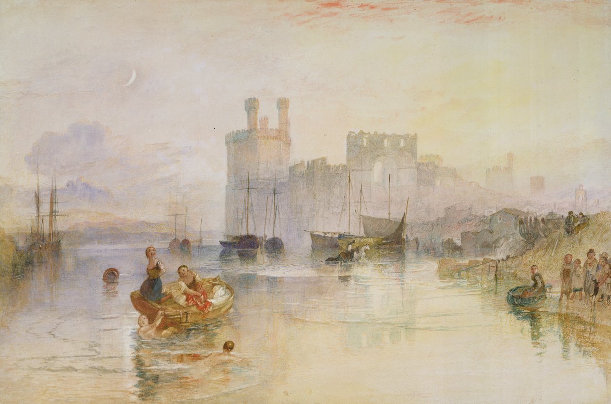 Caernarvon Castle, ca. 1833 (akvarel over grafit) af Joseph Mallord William Turner