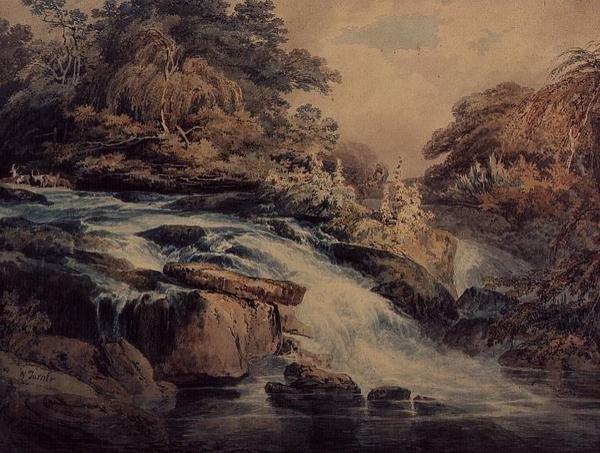 Cascade ved Hampton Court af Joseph Mallord William Turner