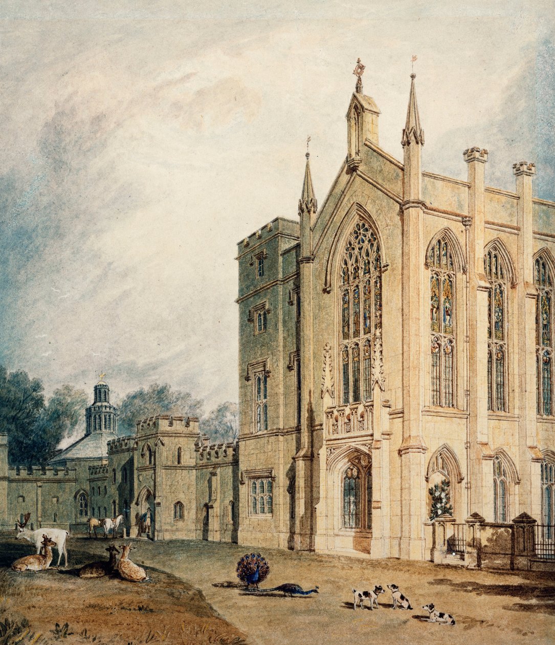 Cassiobury, vestfronten, ca. 1807 af Joseph Mallord William Turner