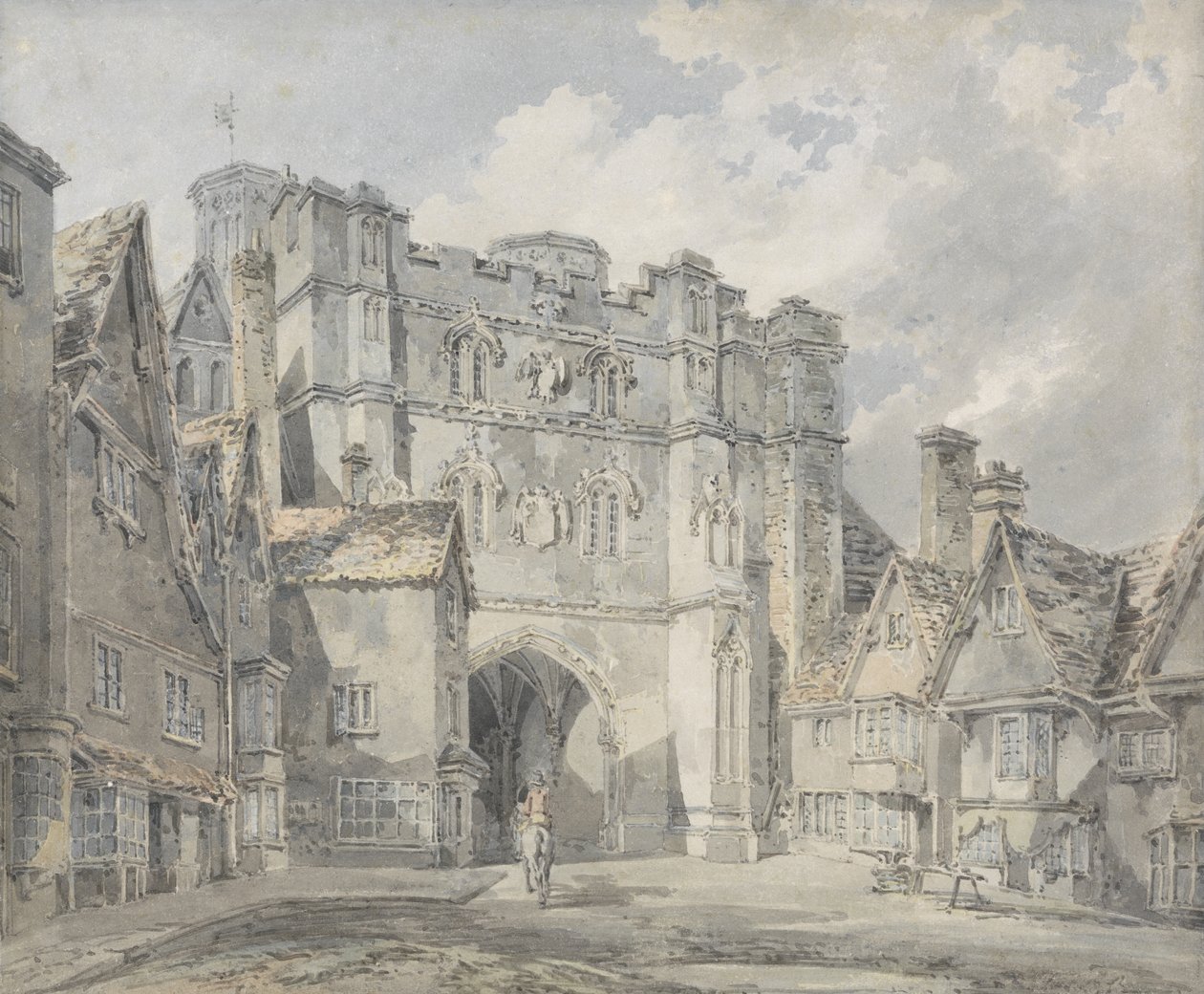 Christ Church Gate, Canterbury, 1793-94 (wc på papir) af Joseph Mallord William Turner