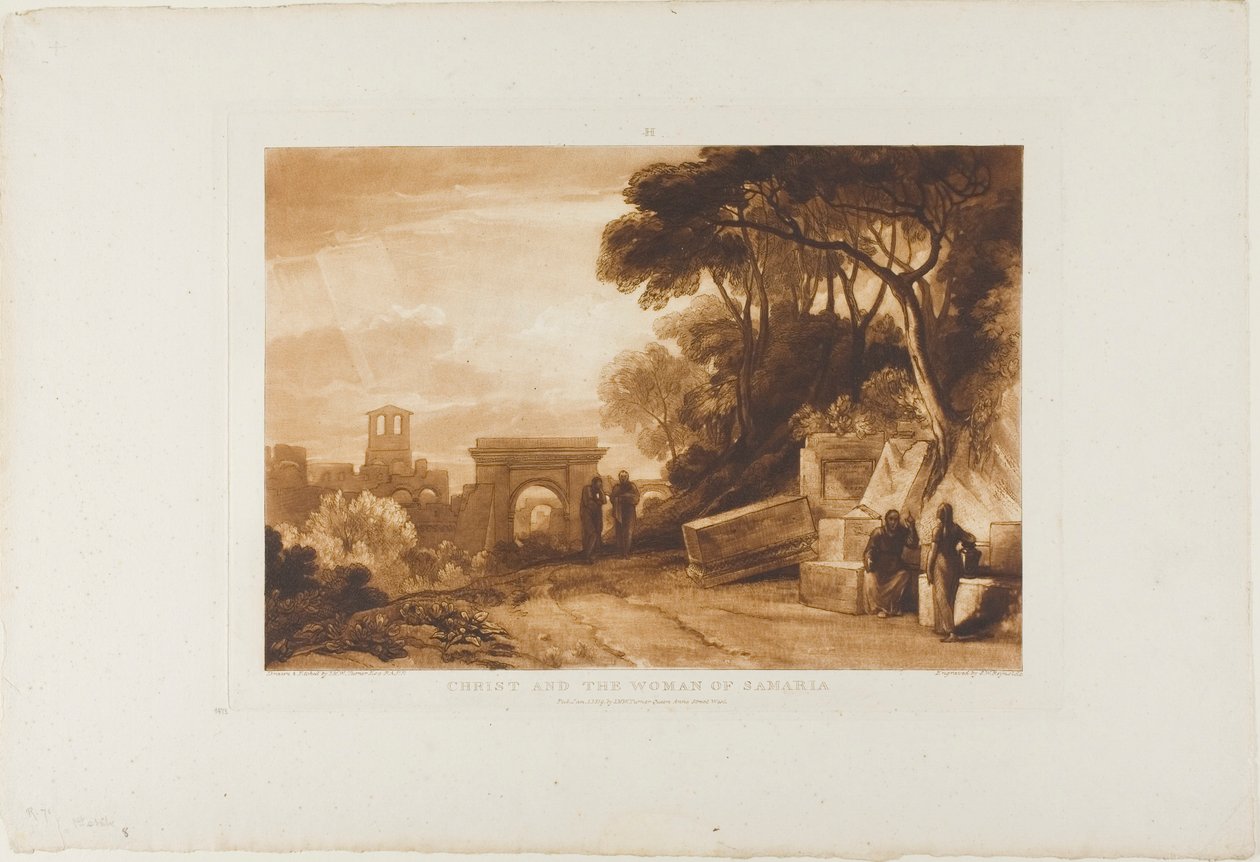 Kristus og Samarias kvinde, plade 71 fra Liber Studiorum af Joseph Mallord William Turner