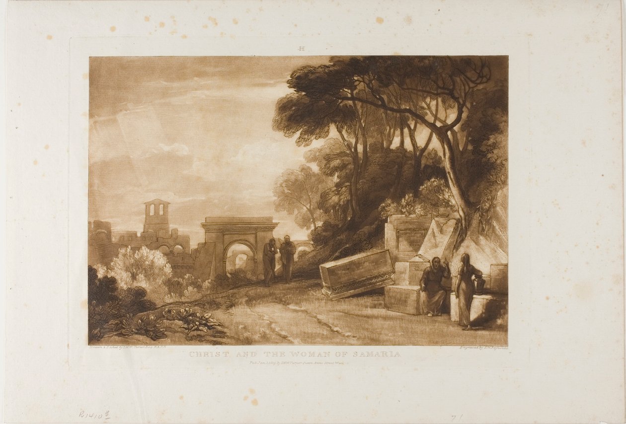 Kristus og Samarias kvinde, plade 71 fra Liber Studiorum af Joseph Mallord William Turner