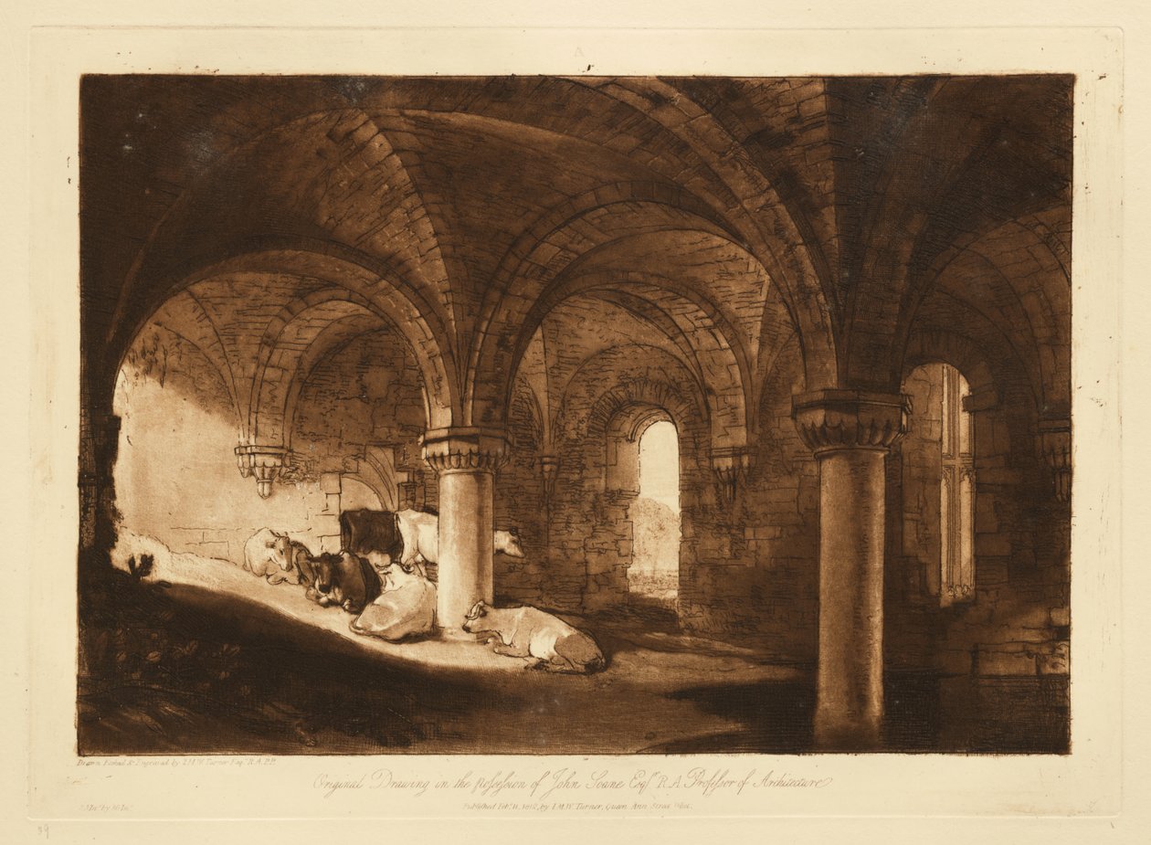 Krypten i Kirkstall Abbey af Joseph Mallord William Turner