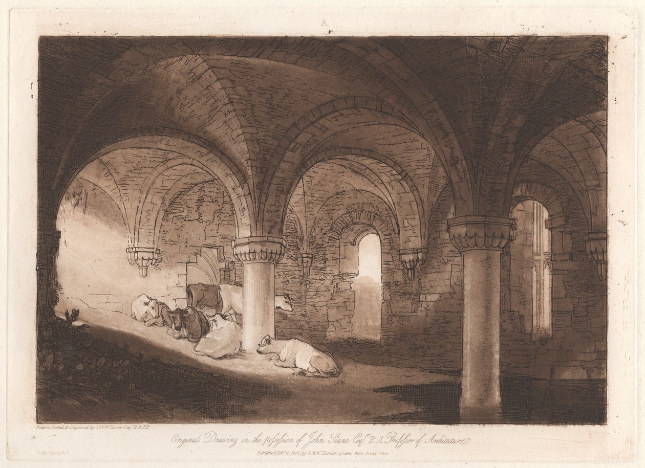 Krypten i Kirkstall Abbey af Joseph Mallord William Turner