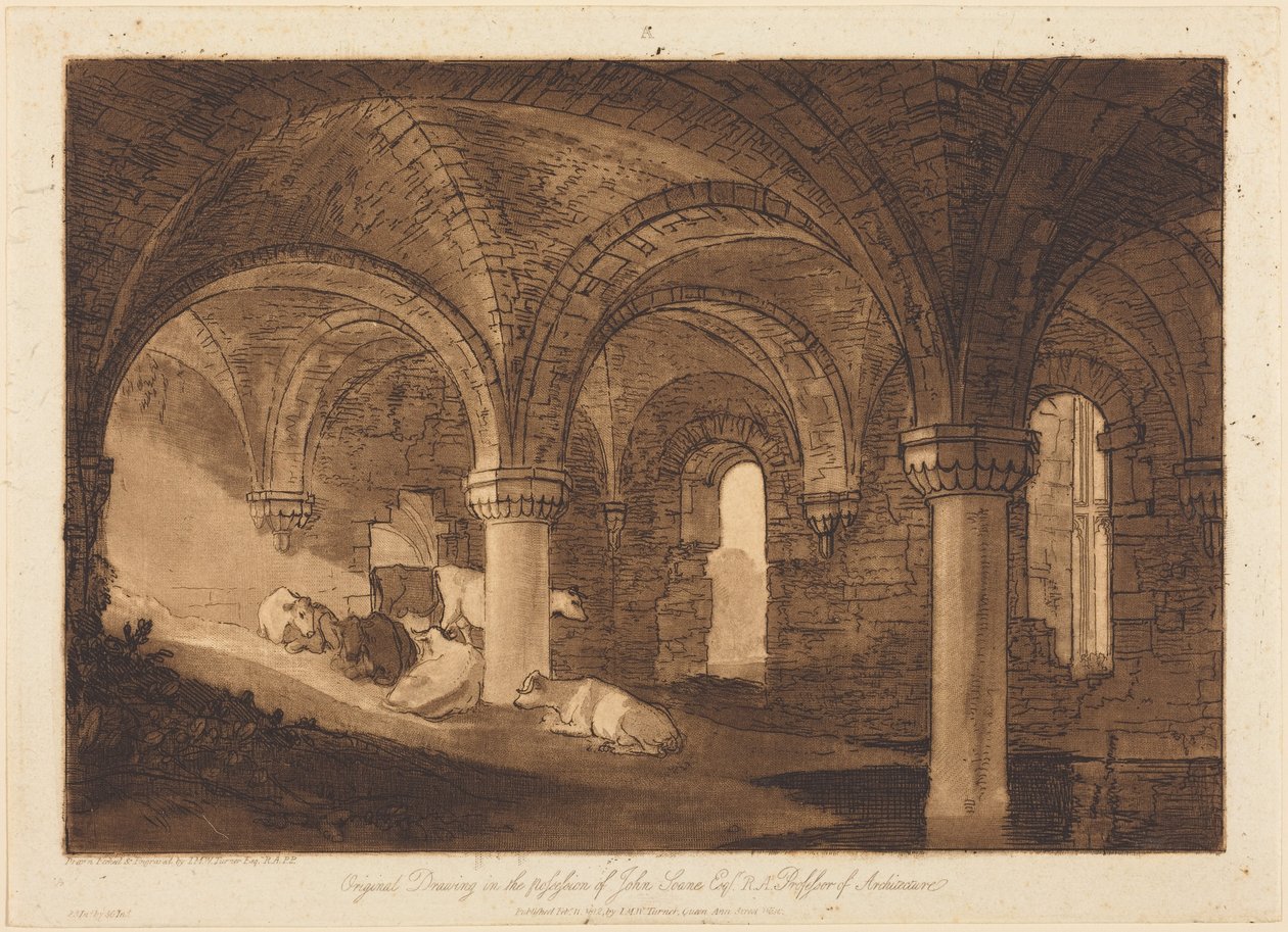Krypten i Kirkstall Abbey af Joseph Mallord William Turner
