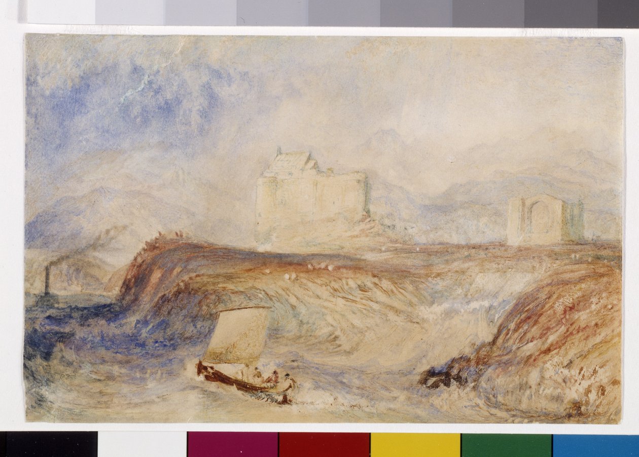 Dunstaffnage (akvarel og gouache på hvidt papir) af Joseph Mallord William Turner