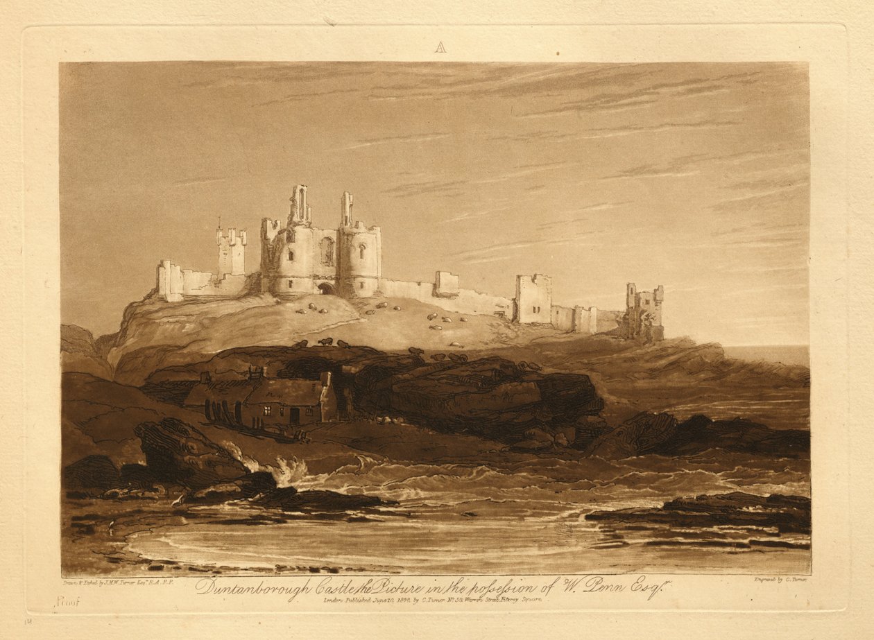 Dunstanborough Castle af Joseph Mallord William Turner