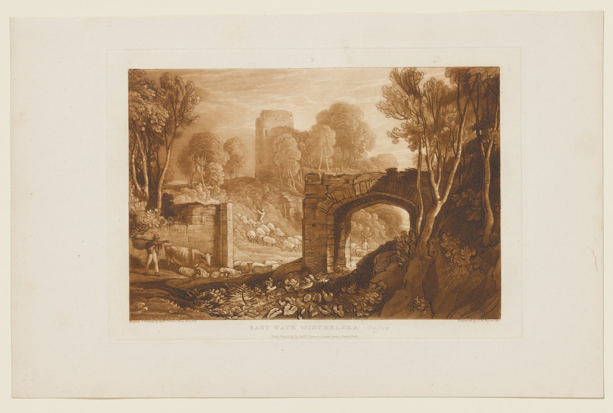 Østporten, Winchelsea, Sussex af Joseph Mallord William Turner