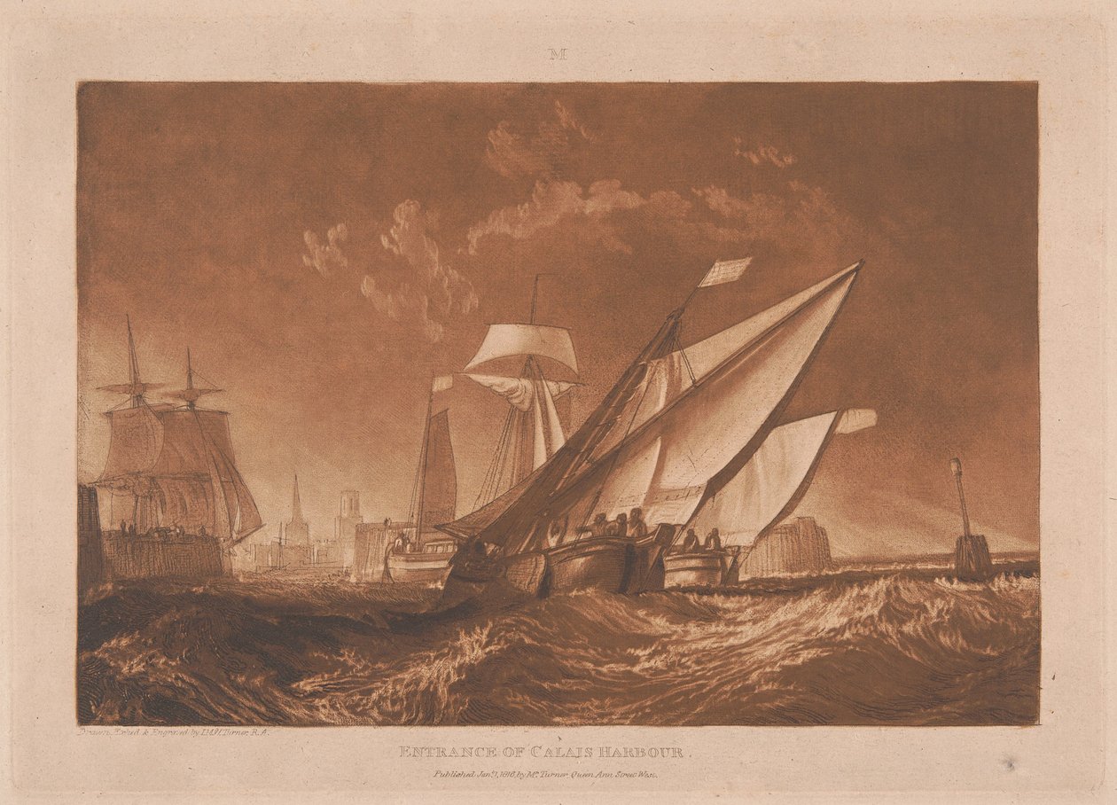 Indsejlingen til Calais havn af Joseph Mallord William Turner