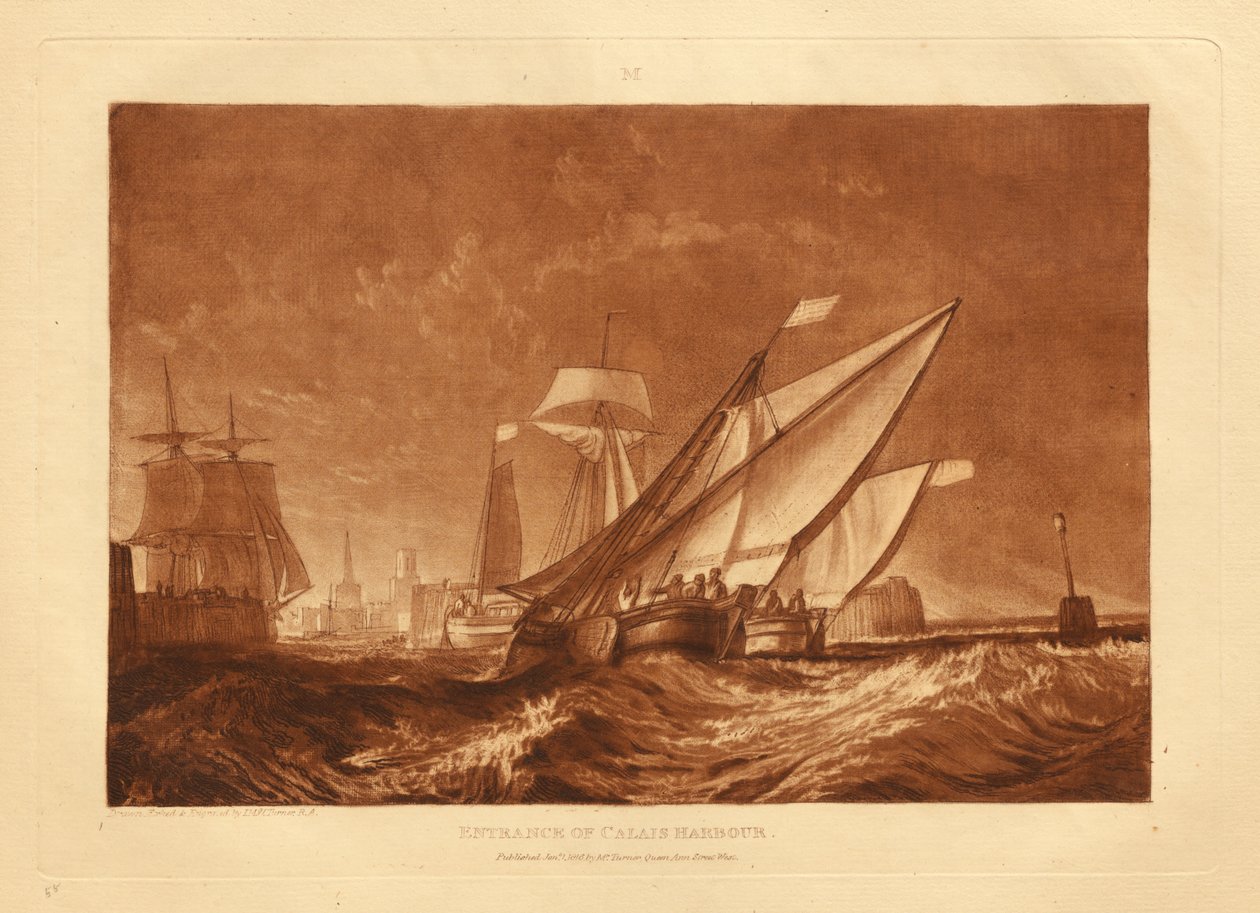 Indsejlingen til Calais havn af Joseph Mallord William Turner