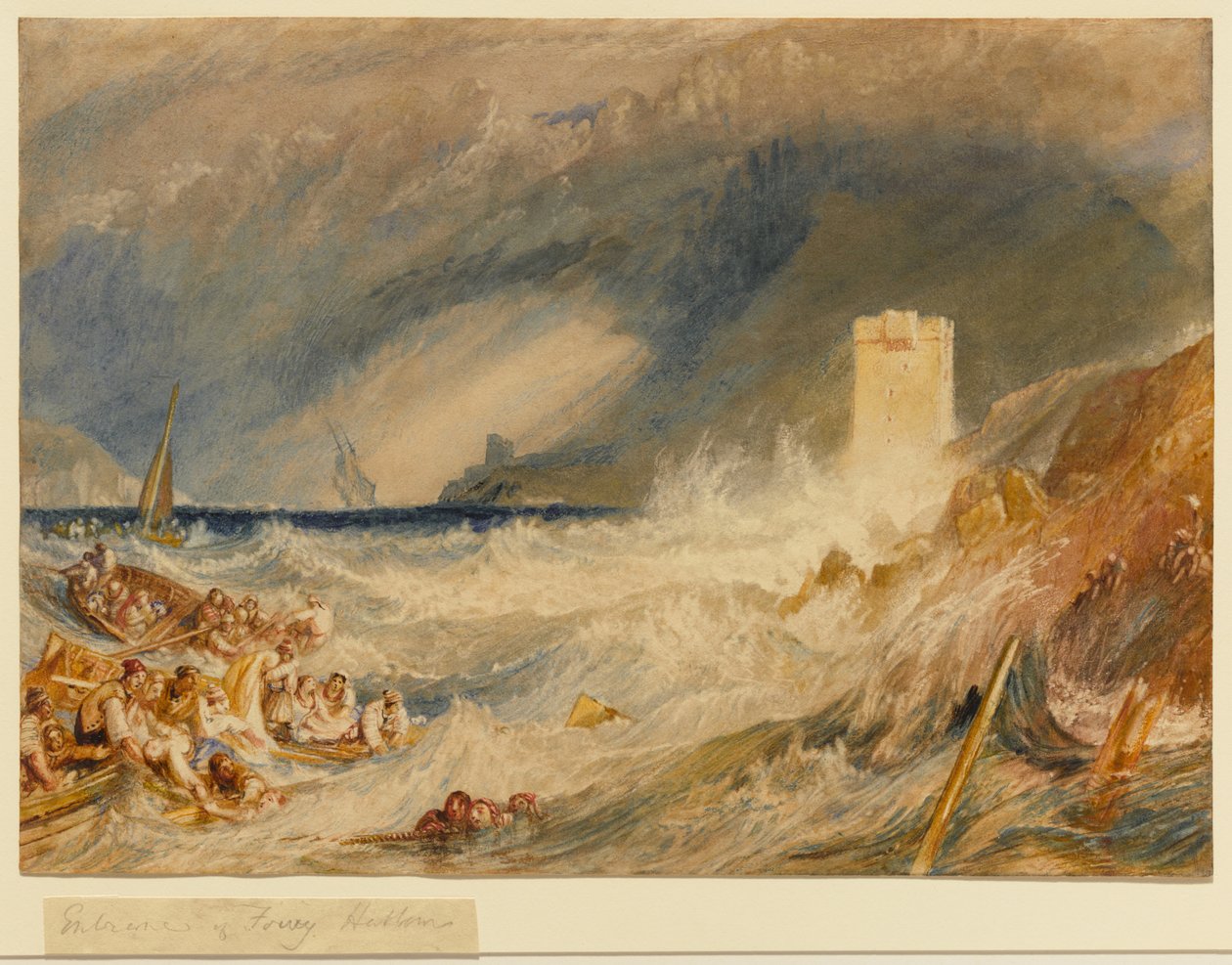 Indsejlingen til Fowey Havn, Cornwall af Joseph Mallord William Turner