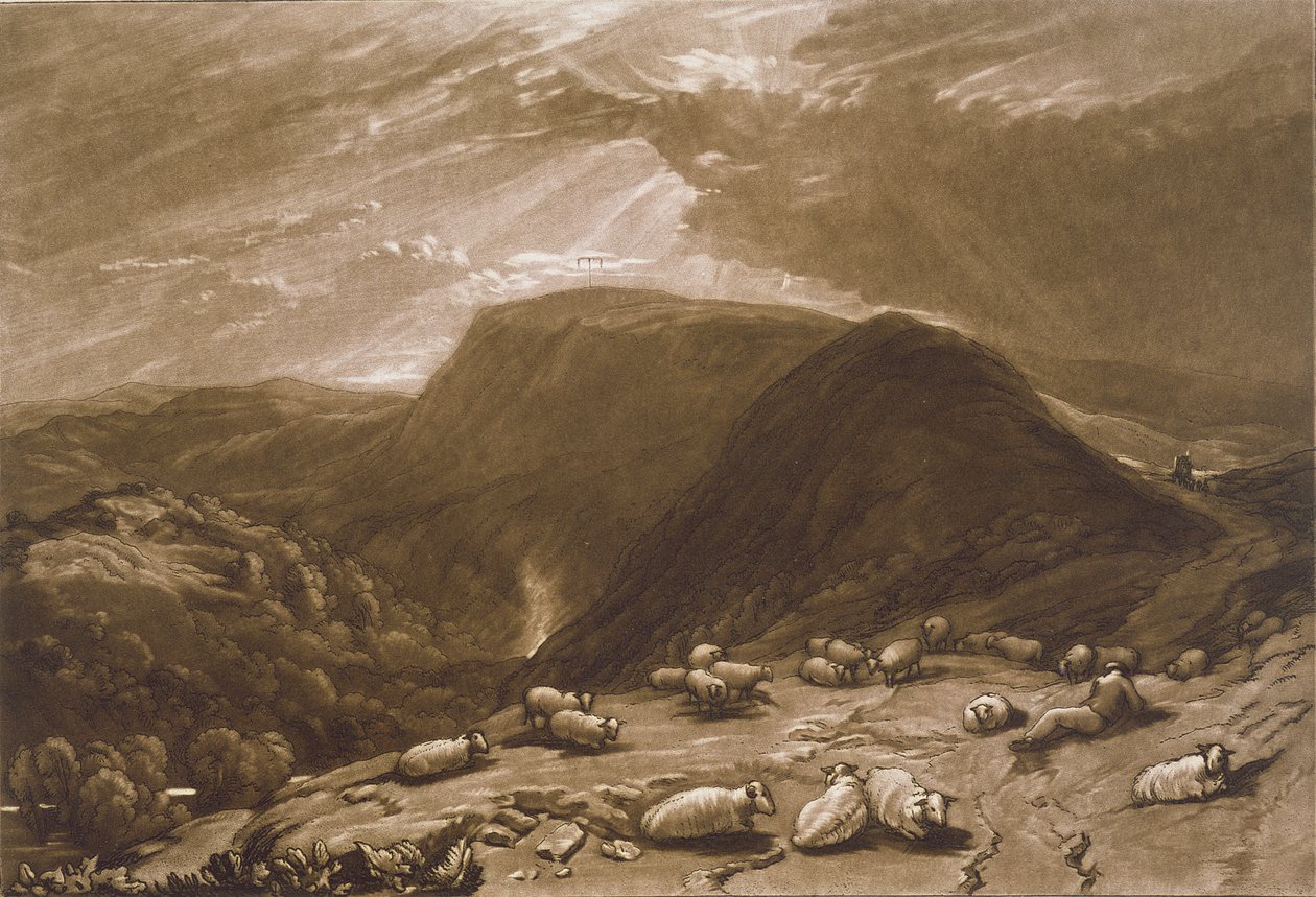 F.25.I Hind Head Hill, fra "Liber Studiorum", graveret af Robert Dunkarton, 1811 af Joseph Mallord William Turner
