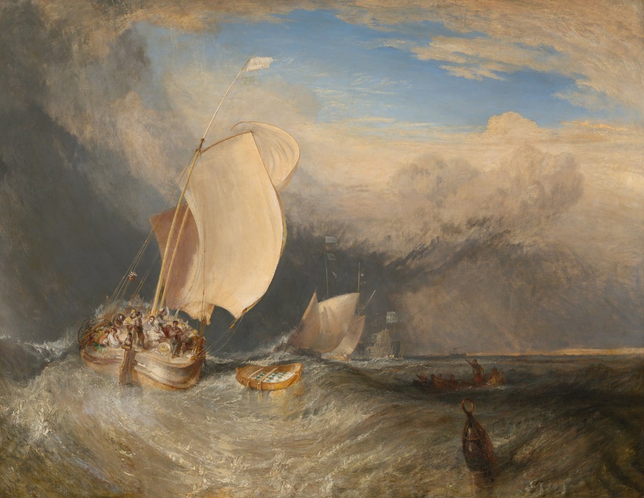 Fiskerbåde med kræmmere, der forhandler om fisk af Joseph Mallord William Turner