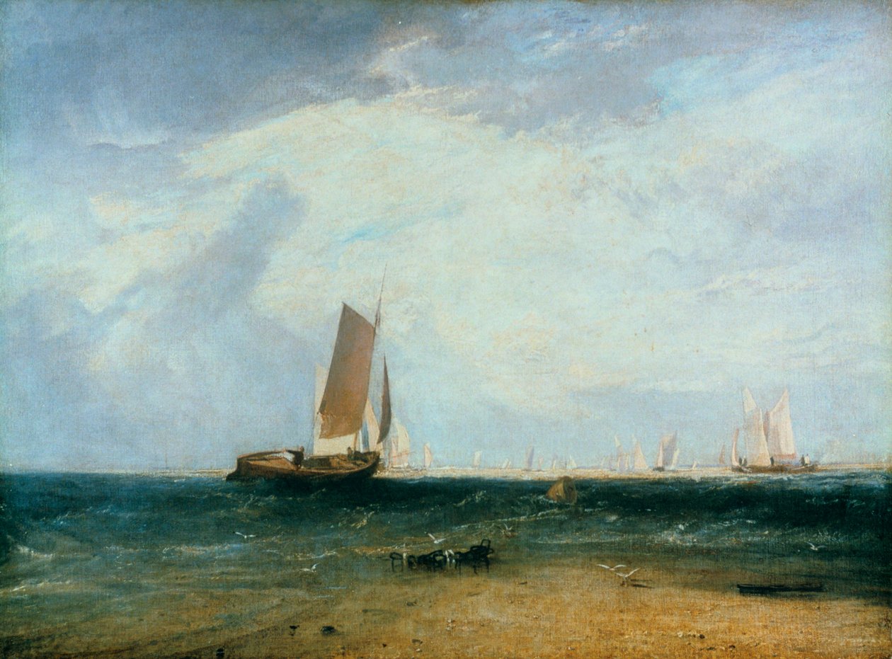 Fiskeri på Blythe-sandet, tidevandsindstilling, 1809 af Joseph Mallord William Turner