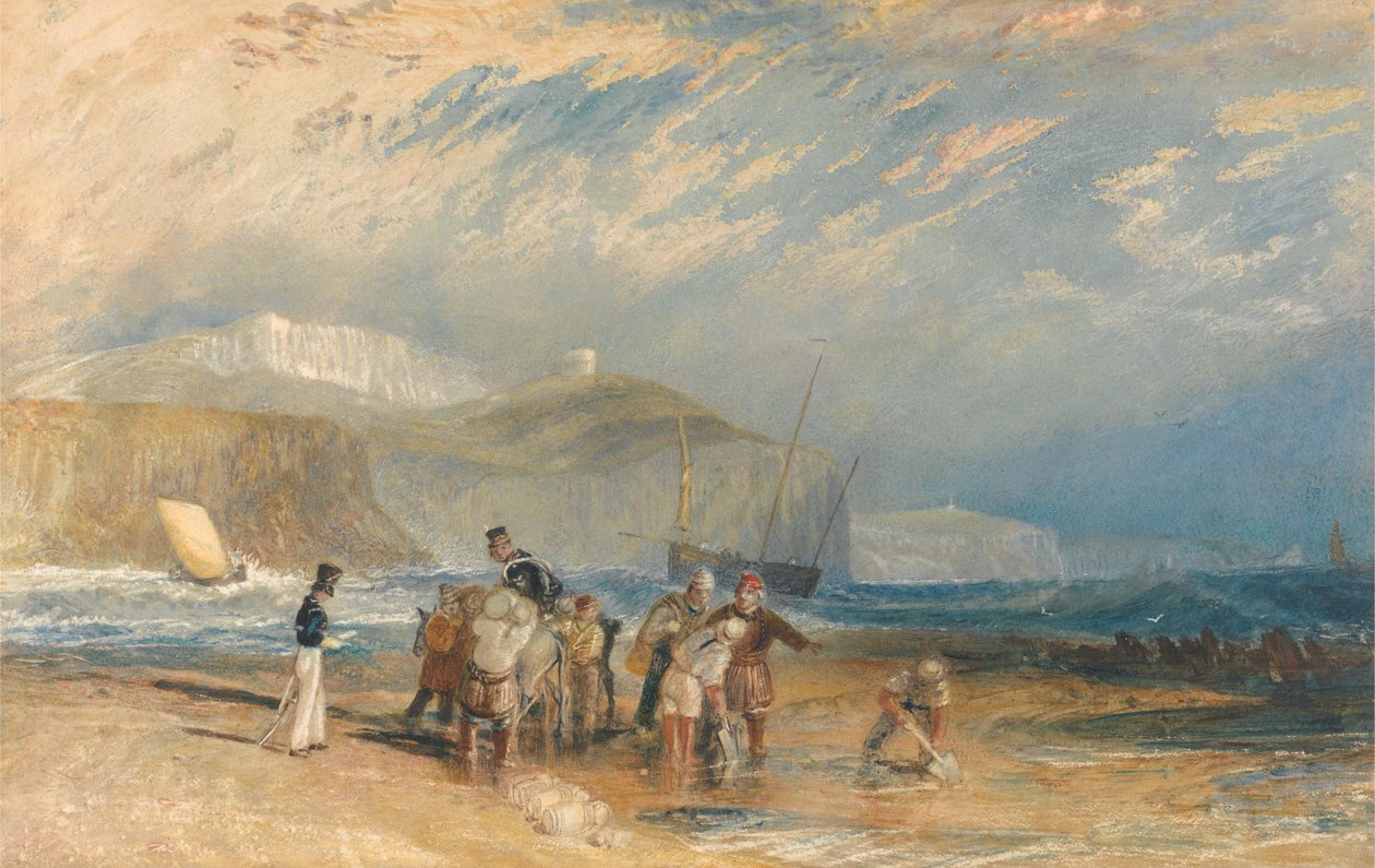 Folkestone Havn og kysten til Dover af Joseph Mallord William Turner