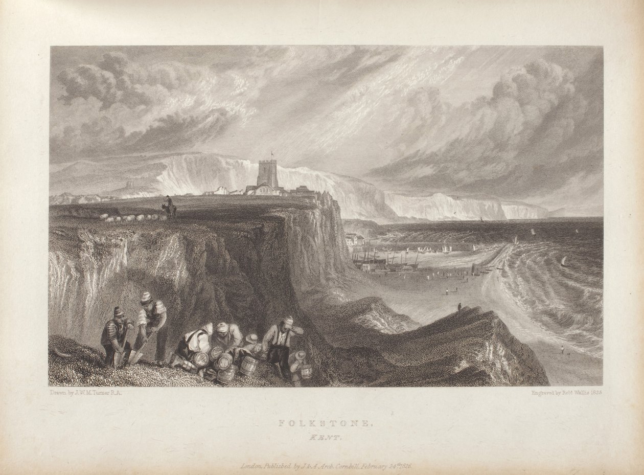 Folkestone, Kent, som bundet i maleriske udsigter på Englands sydkyst af Joseph Mallord William Turner