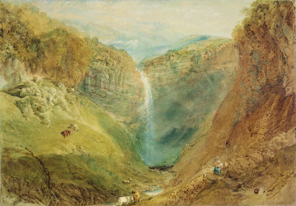 Hardraw Fall, Yorkshire, ca. 1820 af Joseph Mallord William Turner