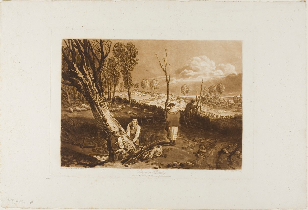 Hedging and Ditching, tallerken 47 fra Liber Studiorum af Joseph Mallord William Turner