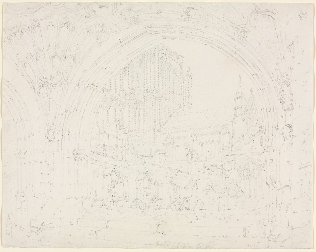 Hereford katedral af Joseph Mallord William Turner