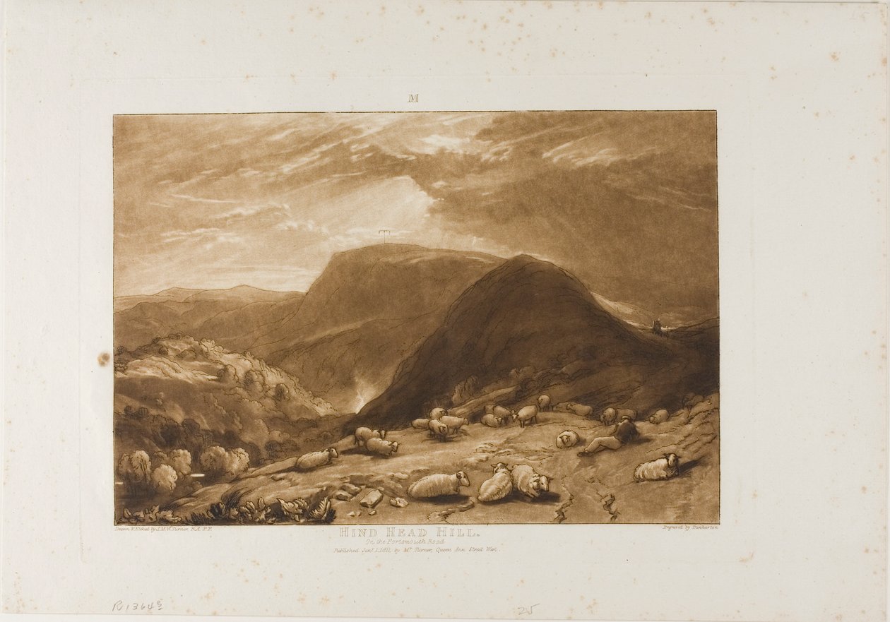 Hind Head Hill, tallerken 25 fra Liber Studiorum af Joseph Mallord William Turner