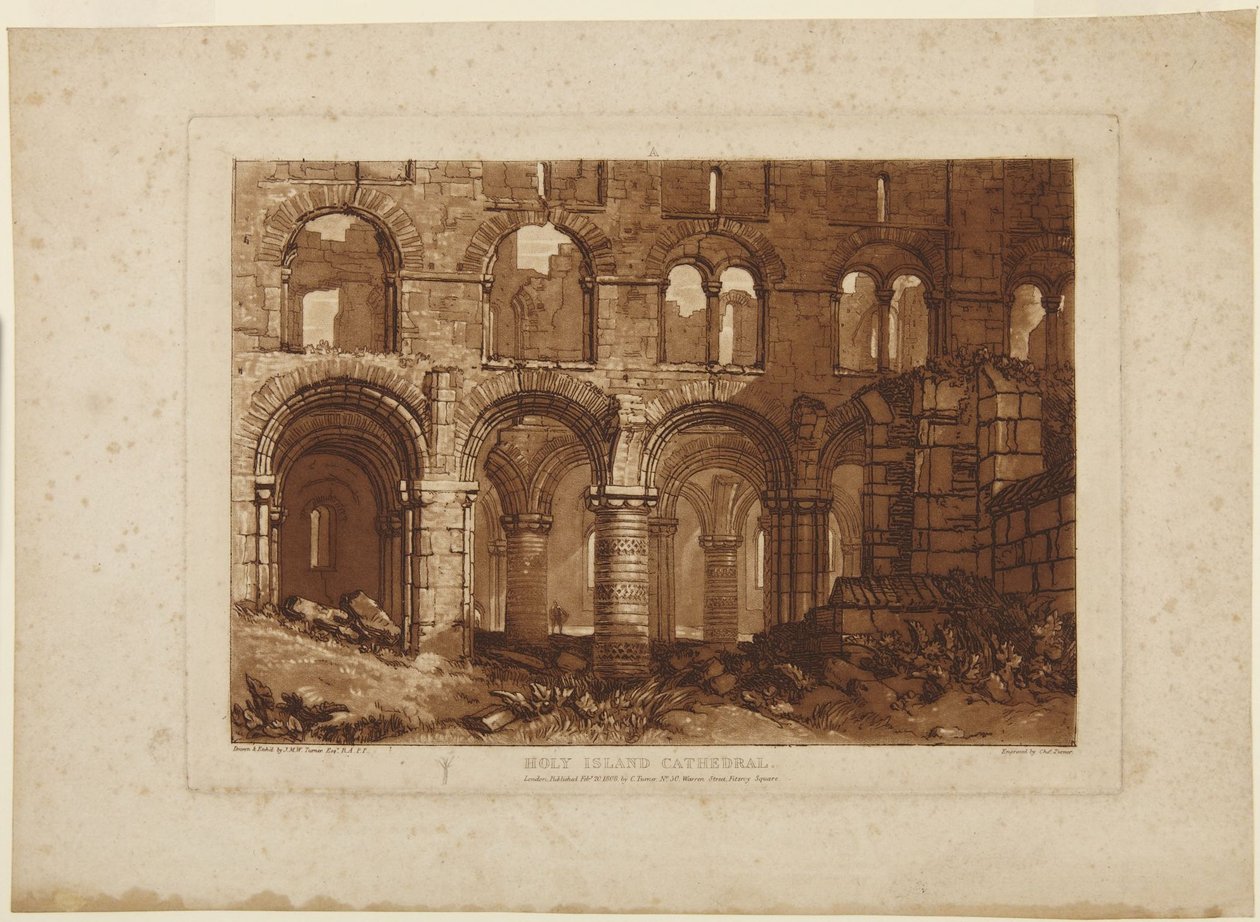 Katedralen på Holy Island af Joseph Mallord William Turner