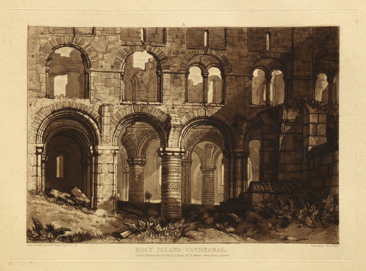 Holy Islands katedral af Joseph Mallord William Turner