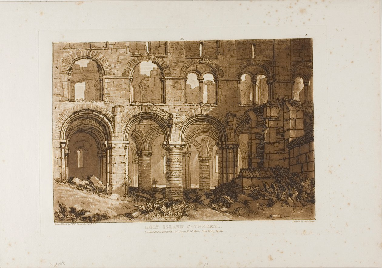 Holy Island Cathedral, plade 11 fra Liber Studiorum af Joseph Mallord William Turner