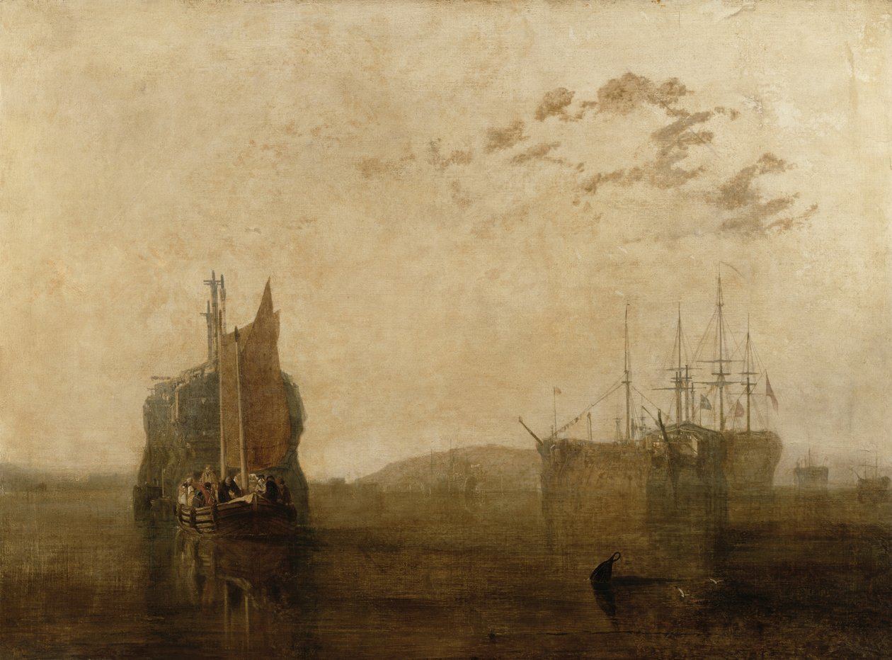 Hulks på Tamaren, ca. 1812 af Joseph Mallord William Turner