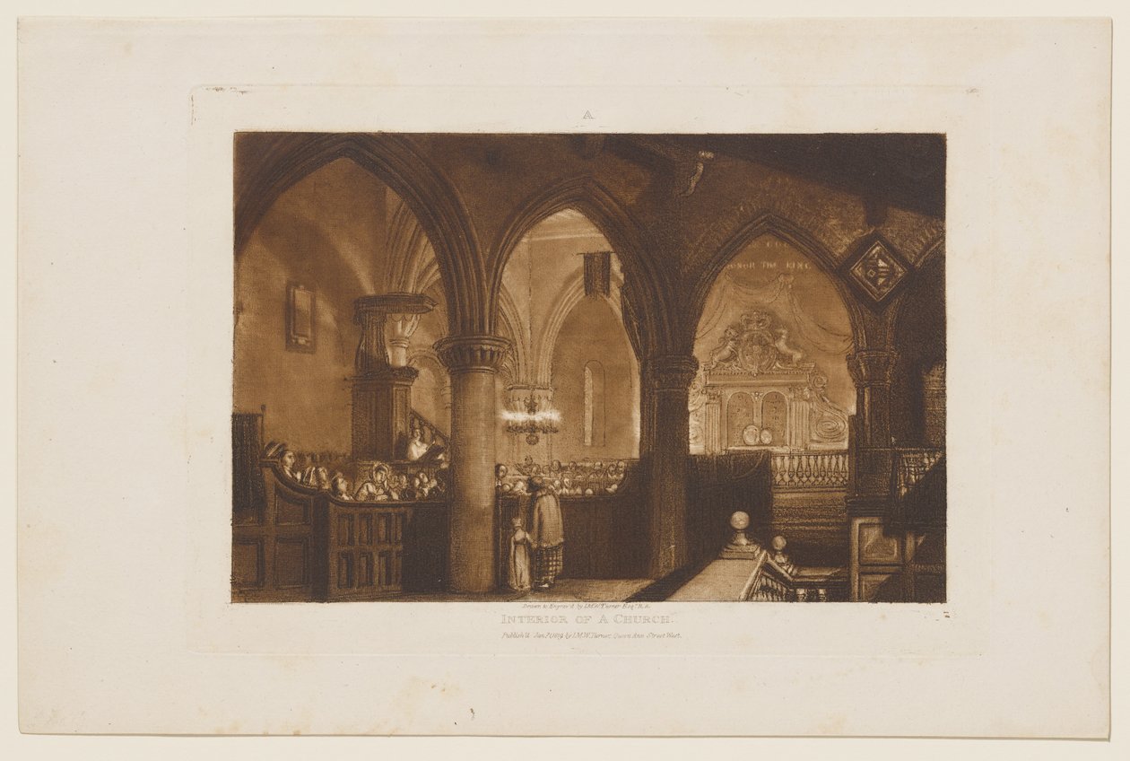 Interiør i en kirke af Joseph Mallord William Turner