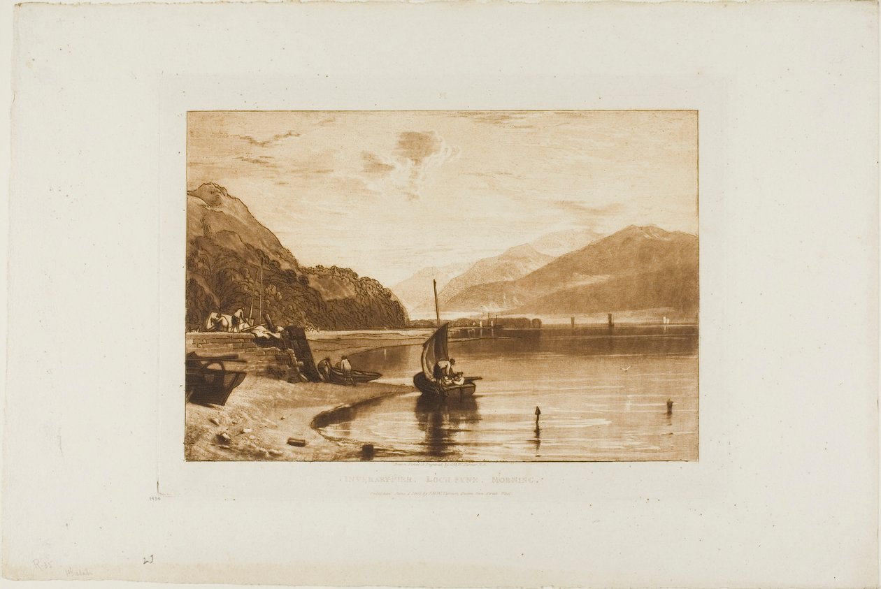 Inverary Pier, plade 35 fra Liber Studiorum af Joseph Mallord William Turner