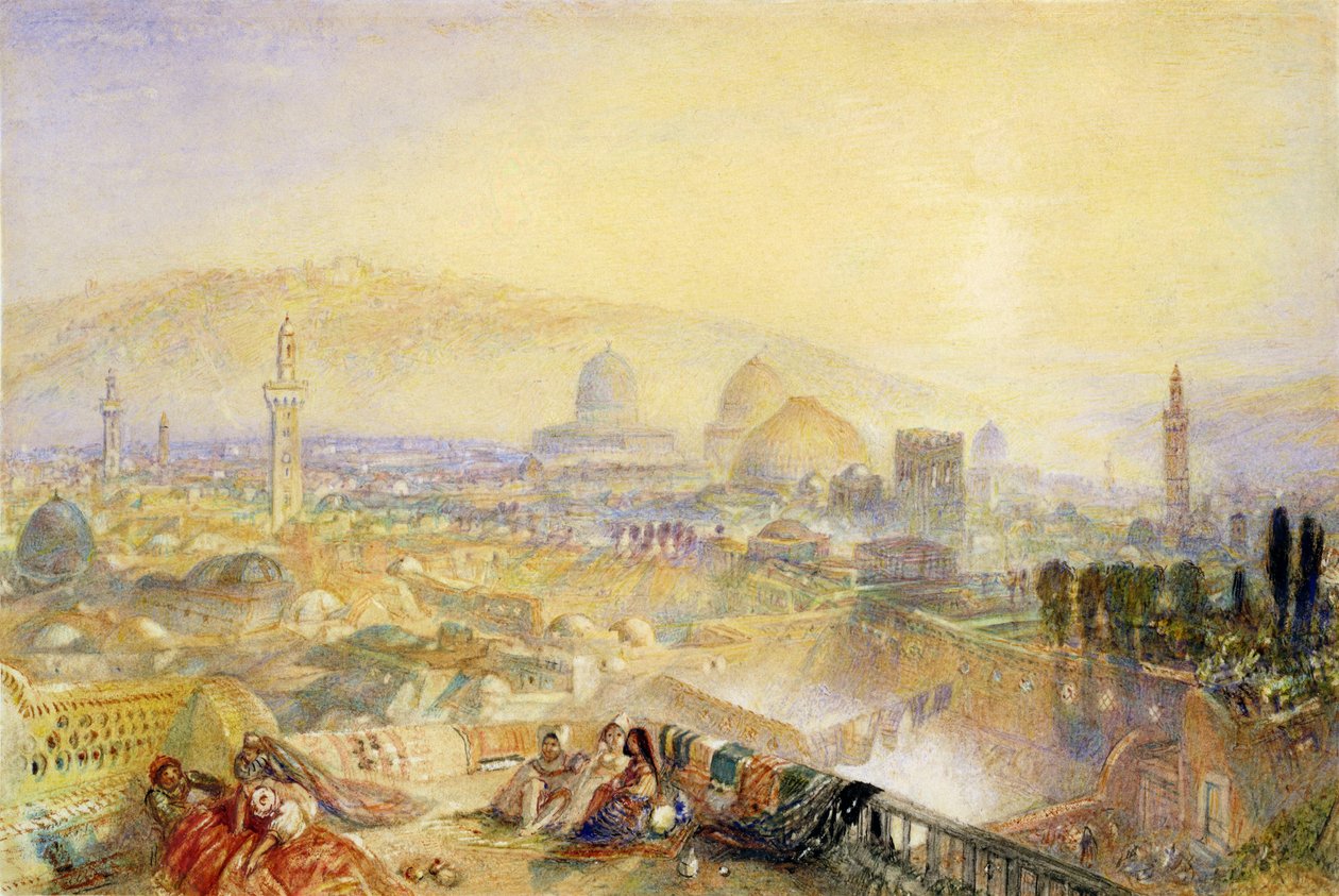 Jerusalem fra det latinske kloster (wc på papir) af Joseph Mallord William Turner