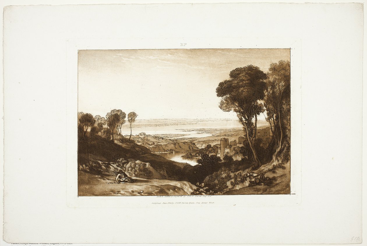 Junction of the Severn and Wye, fra Liber Studiorum, no. 28 af Joseph Mallord William Turner