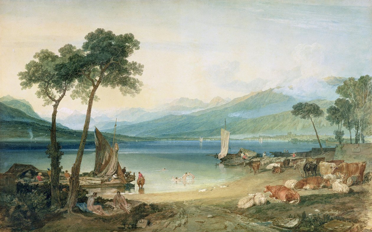 Genevesøen og Mont Blanc af Joseph Mallord William Turner