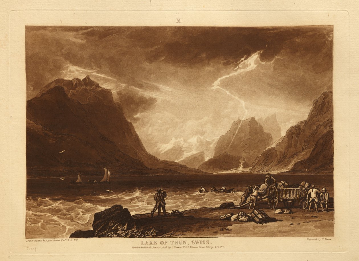Thunersøen af Joseph Mallord William Turner