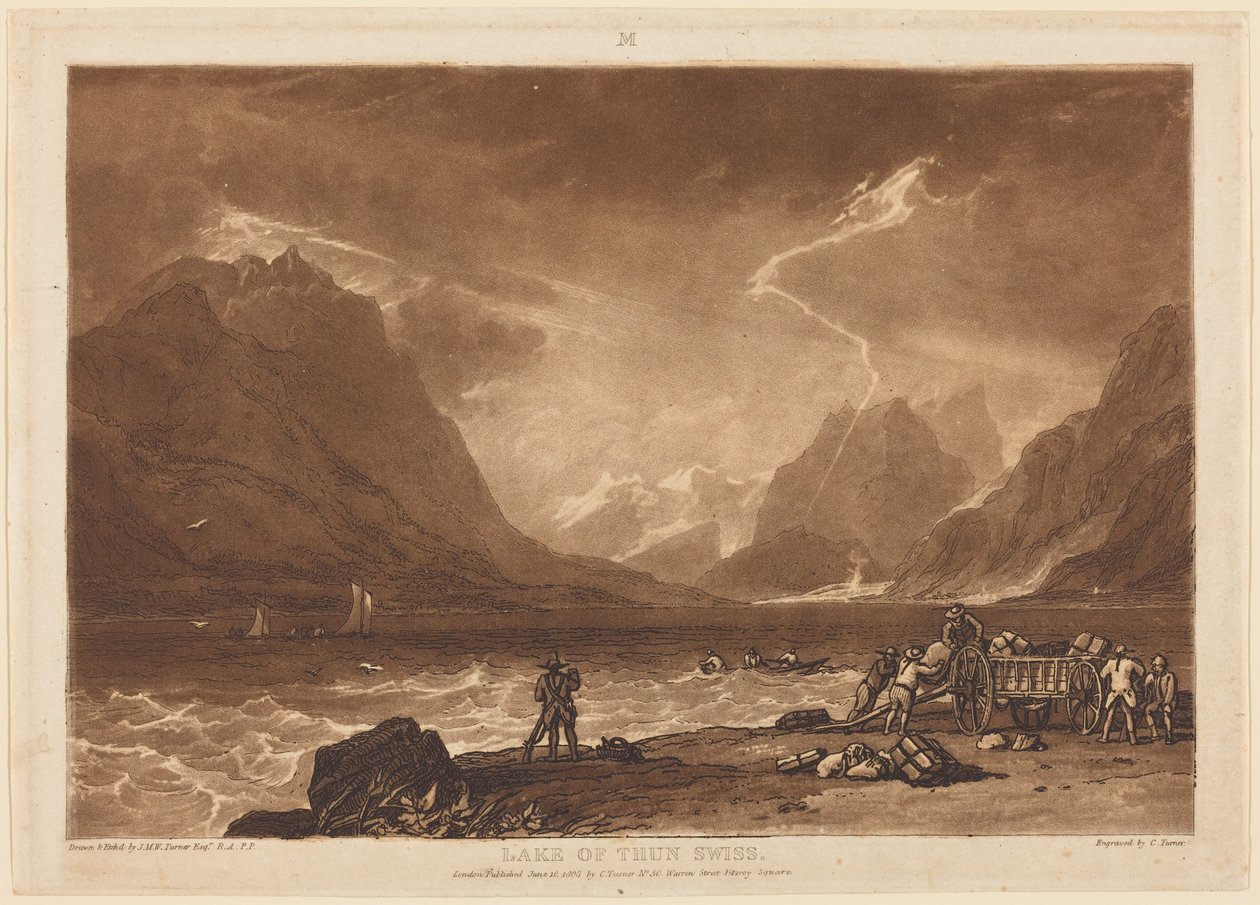 Thunersøen af Joseph Mallord William Turner