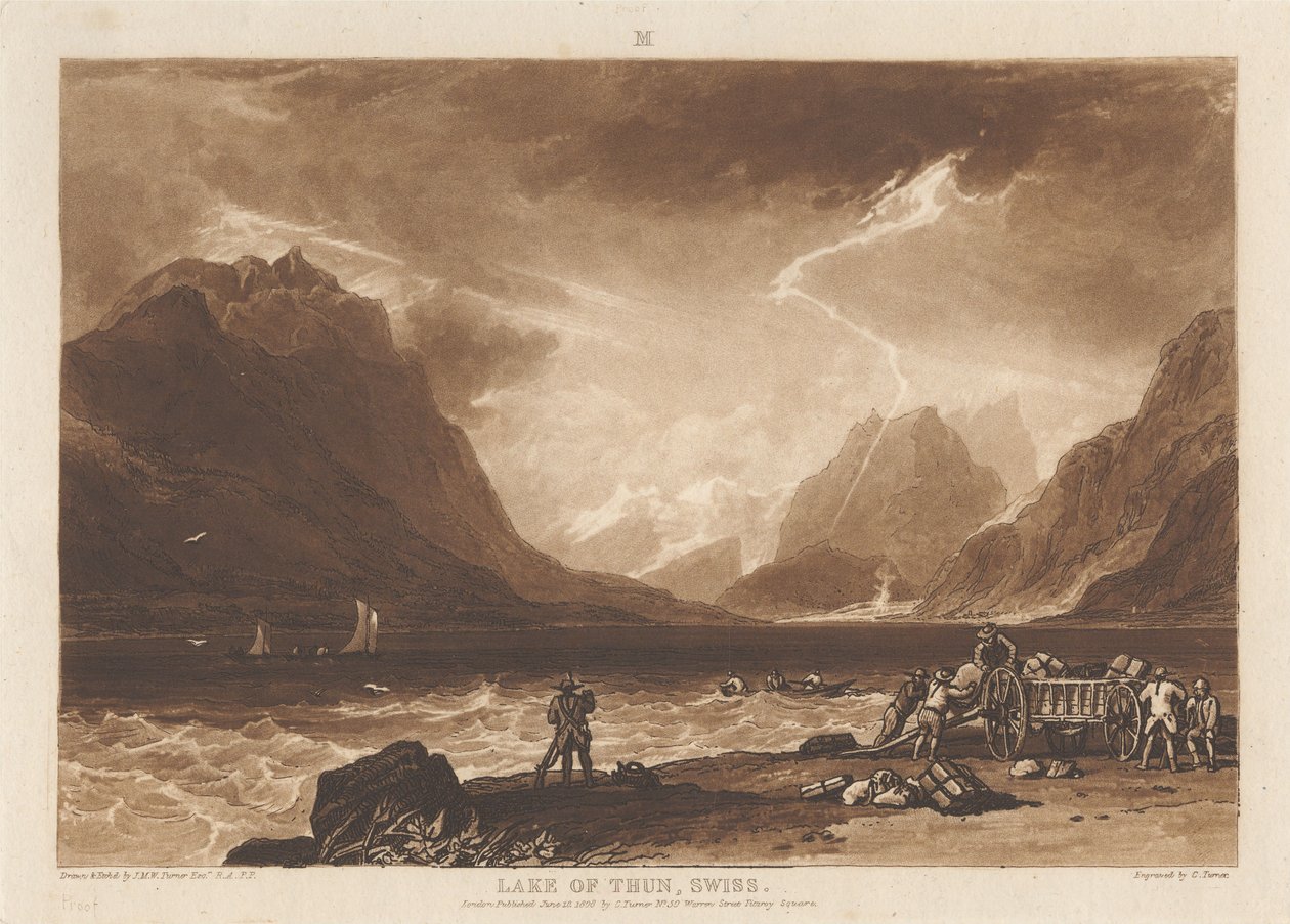 Thun-søen, Schweiz af Joseph Mallord William Turner