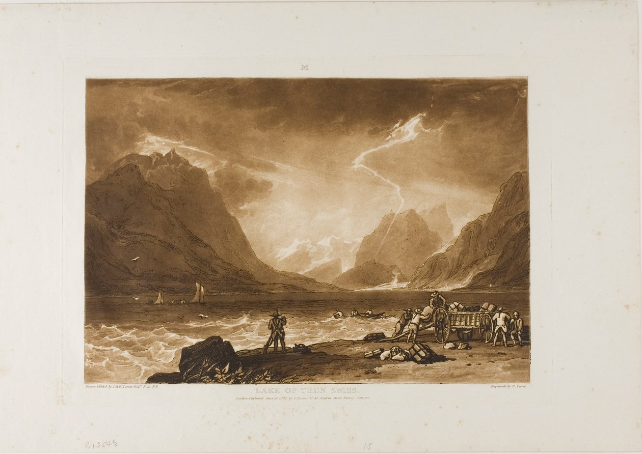 Thun-søen, plade 15 fra Liber Studiorum af Joseph Mallord William Turner