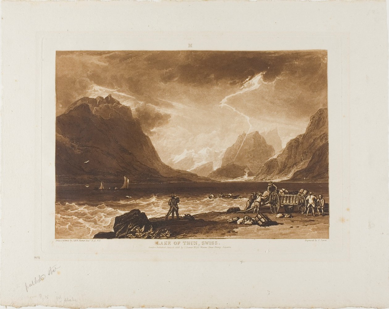 Thun-søen, plade 15 fra Liber Studiorum af Joseph Mallord William Turner