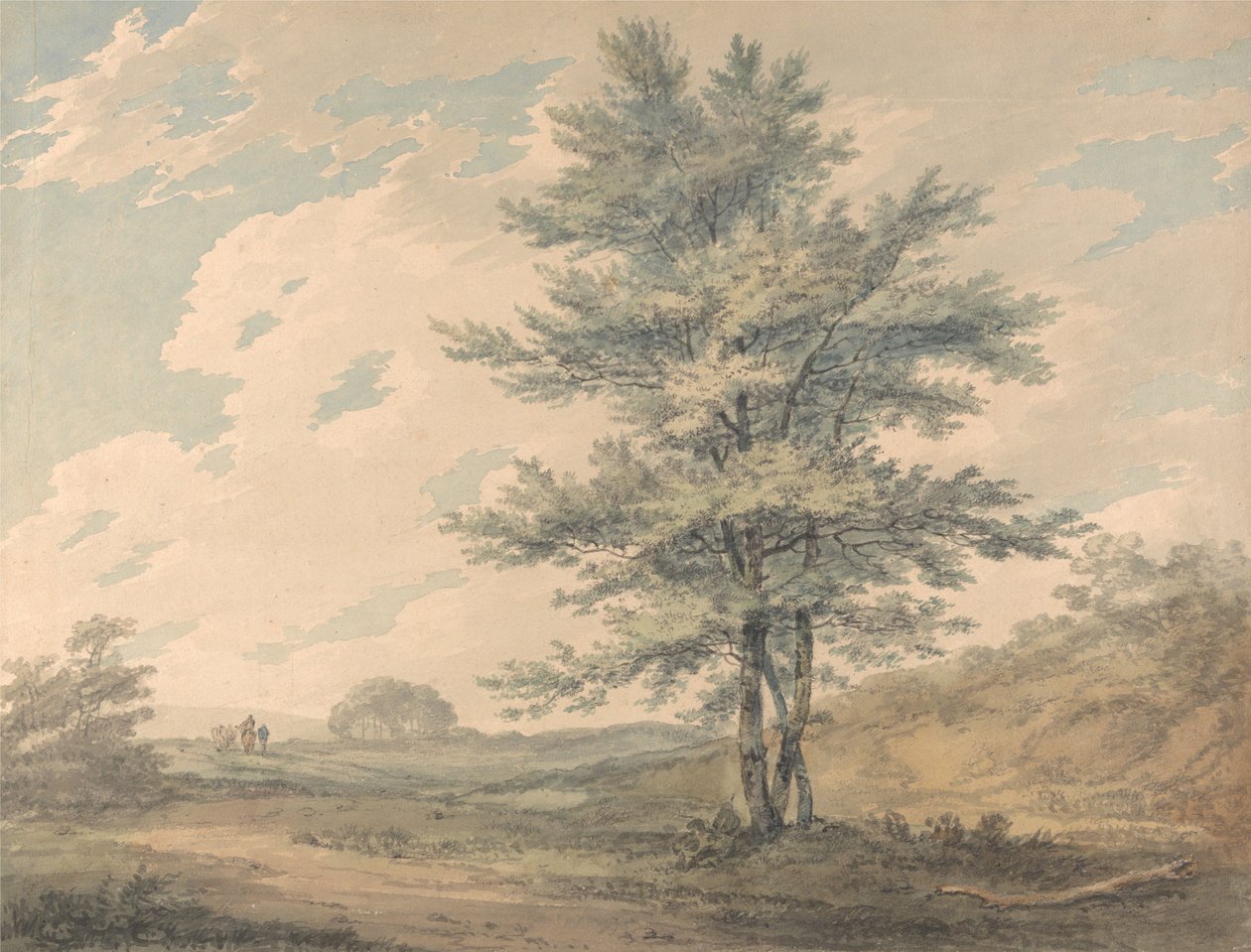 Landskab med træer og figurer af Joseph Mallord William Turner