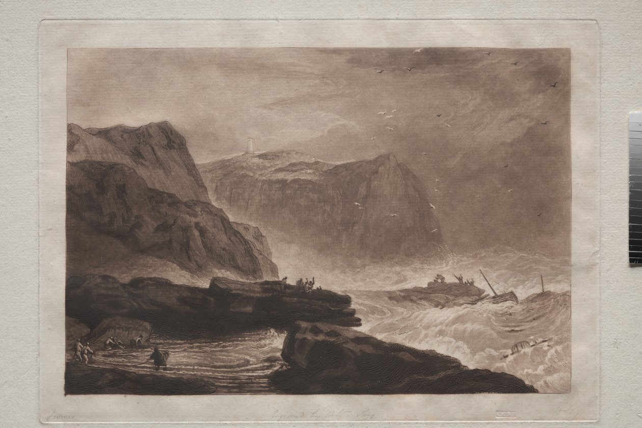 Liber Studiorum: Coast of Yorkshire, nær Whitby, ca. 1807-19 af Joseph Mallord William Turner