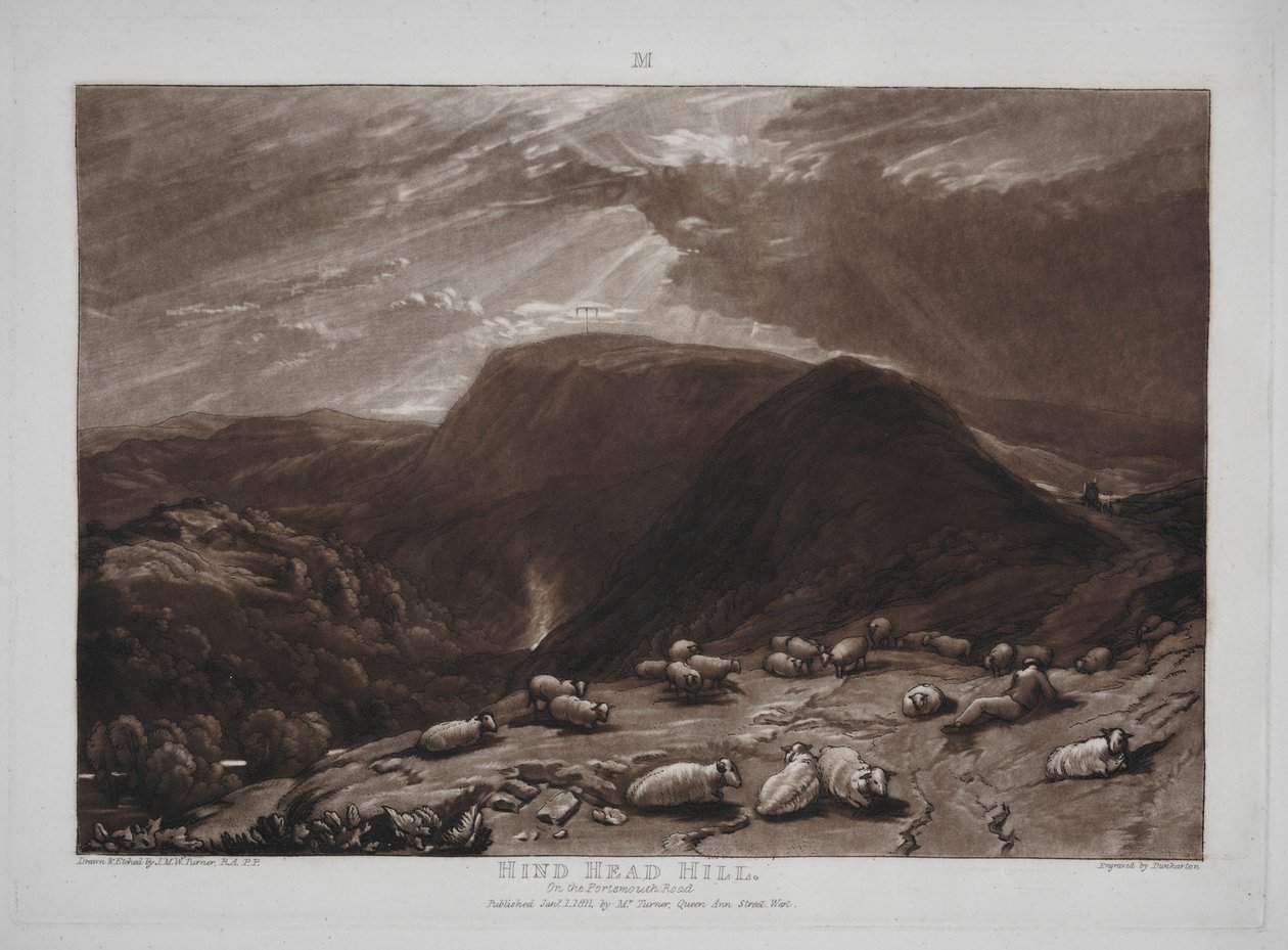 Liber Studiorum: Hind Head Hill på Portsmouth Road af Joseph Mallord William Turner