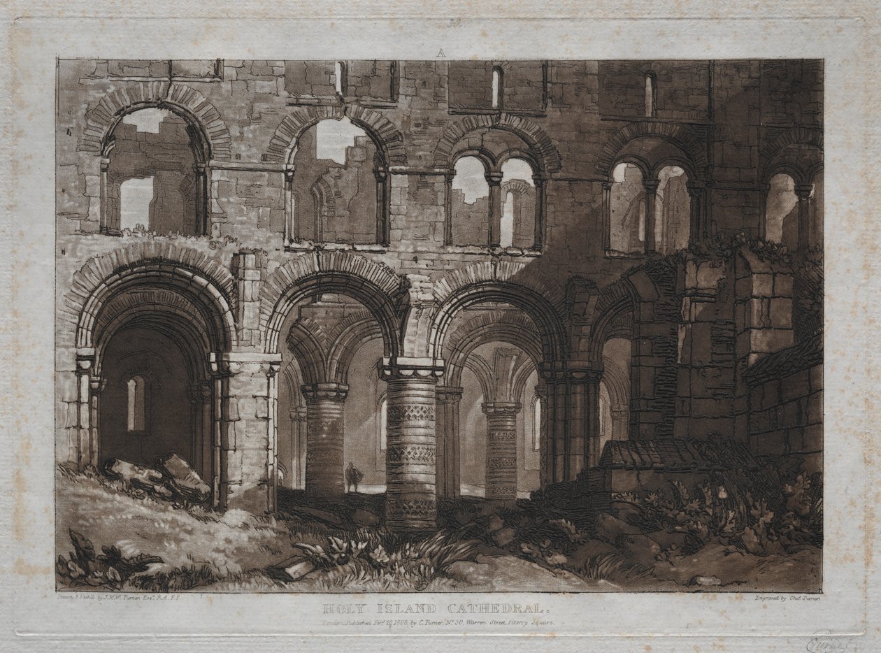 Liber Studiorum: Holy Island Cathedral af Joseph Mallord William Turner