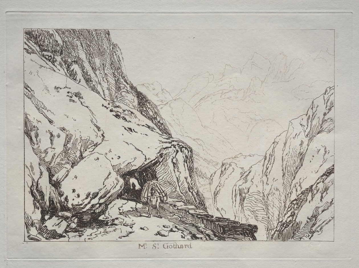 Studiebog: Mt. St Gothard. af Joseph Mallord William Turner