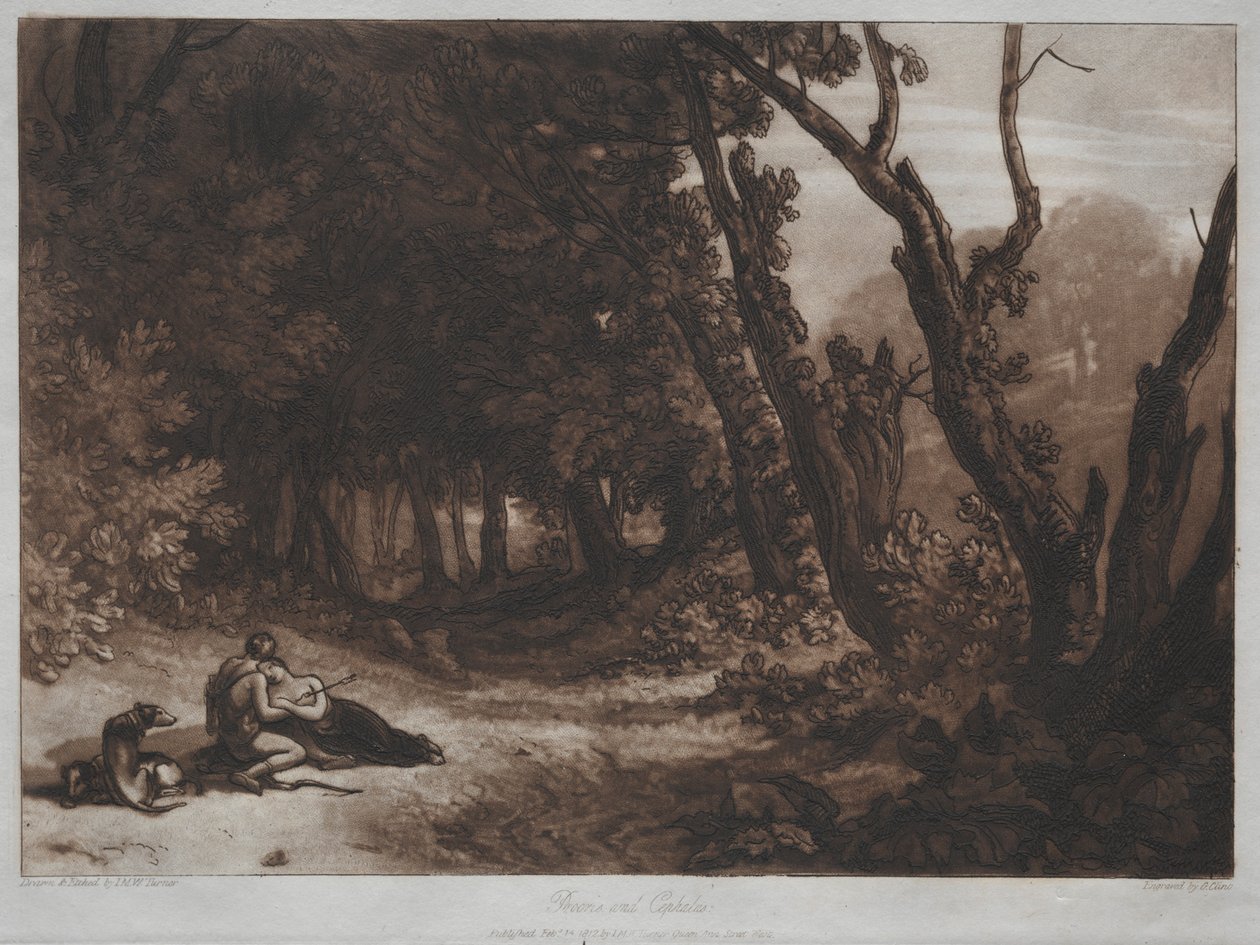 Liber Studiorum: Procris og Cephalus af Joseph Mallord William Turner